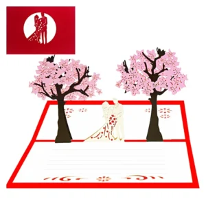 3D Pop Up Cherry Blossoms Propose, Valentines, Wedding Card